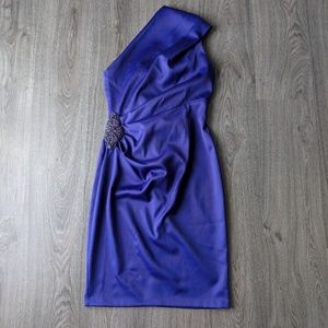 Jessica Howard Purple One Shoulder Formal Dress